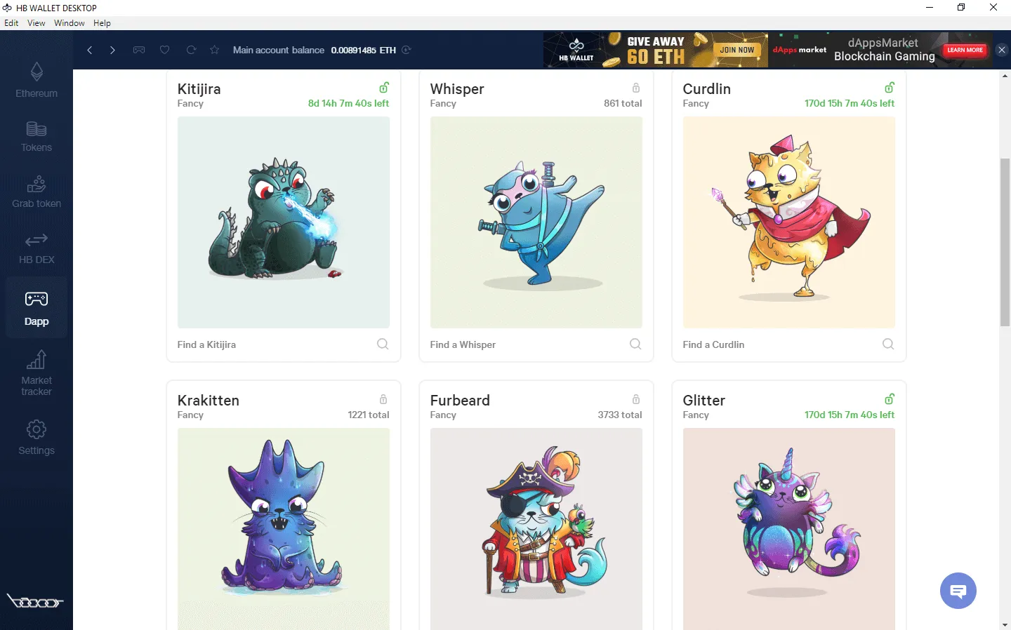 How To Play And Monetize Your Cryptokitties On HB Wallet 27 Fancy Kitties