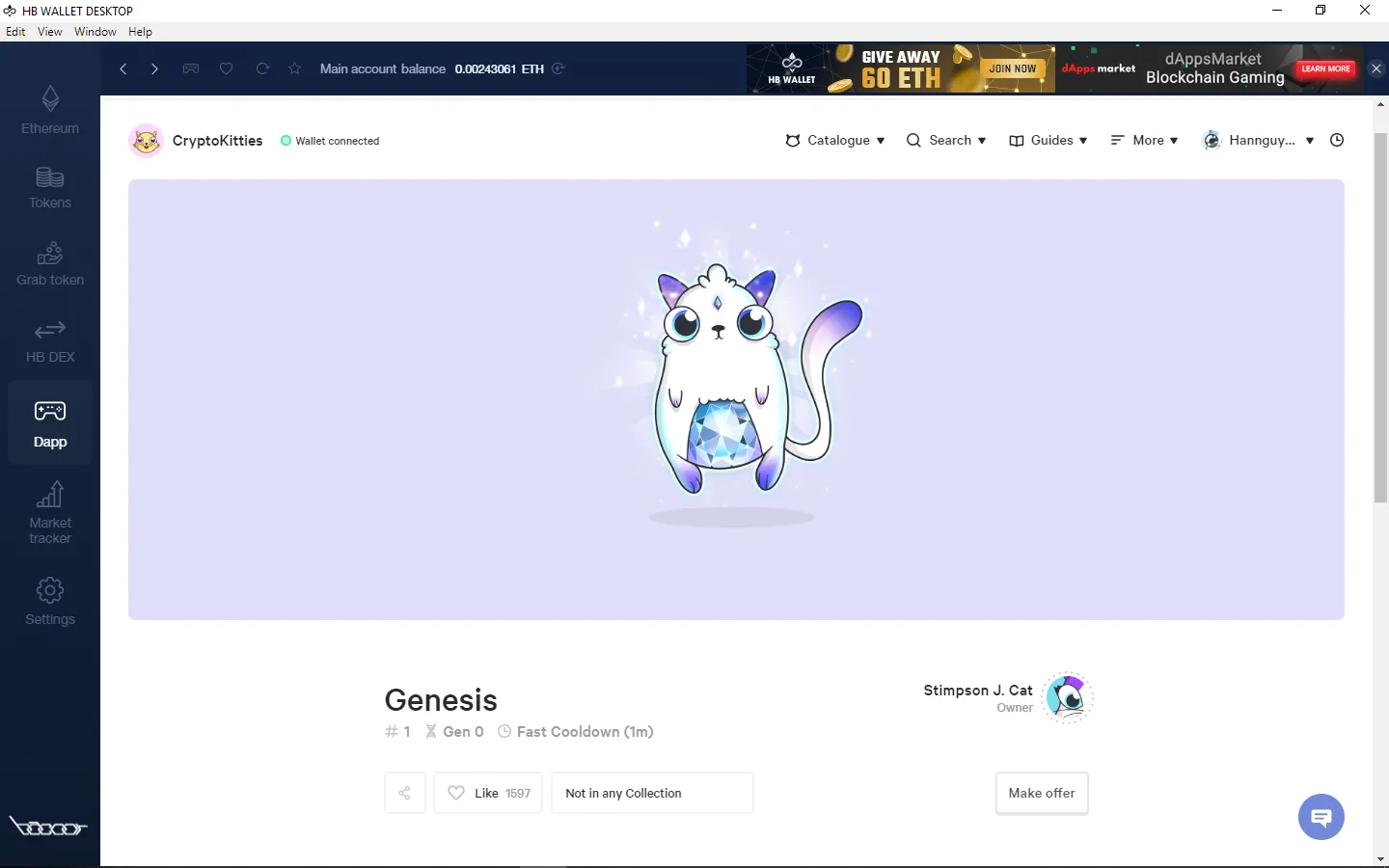 How To Play And Monetize Your Cryptokitties On HB Wallet 25 Genesis