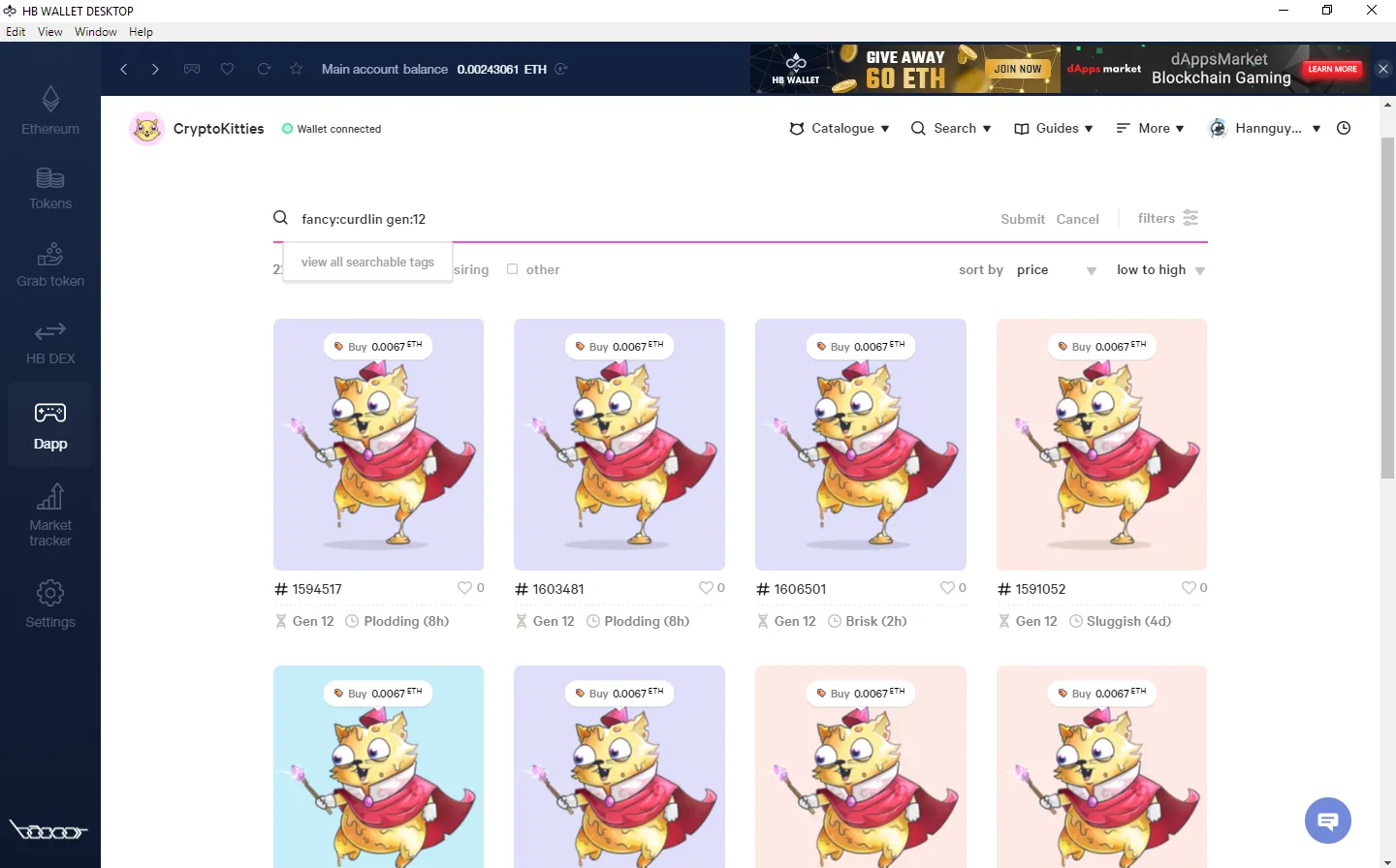 How To Play And Monetize Your Cryptokitties On HB Wallet 21 In Cryptokitties Auction, Curlin Kitties are sold at lower prices.