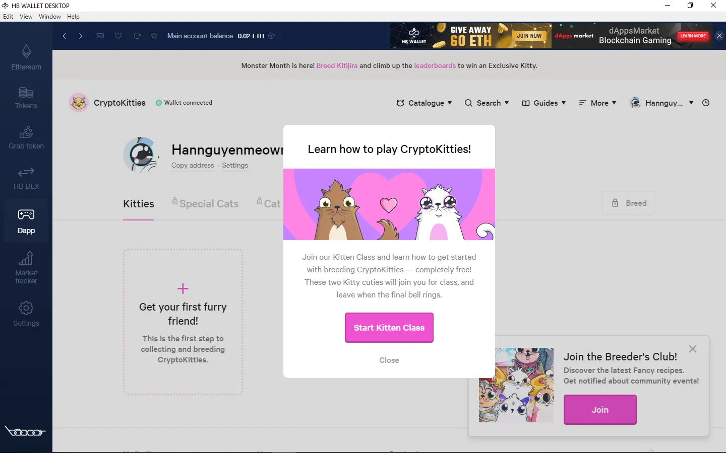 How To Play And Monetize Your Cryptokitties On HB Wallet 5 Learn how to play with Kitten Class