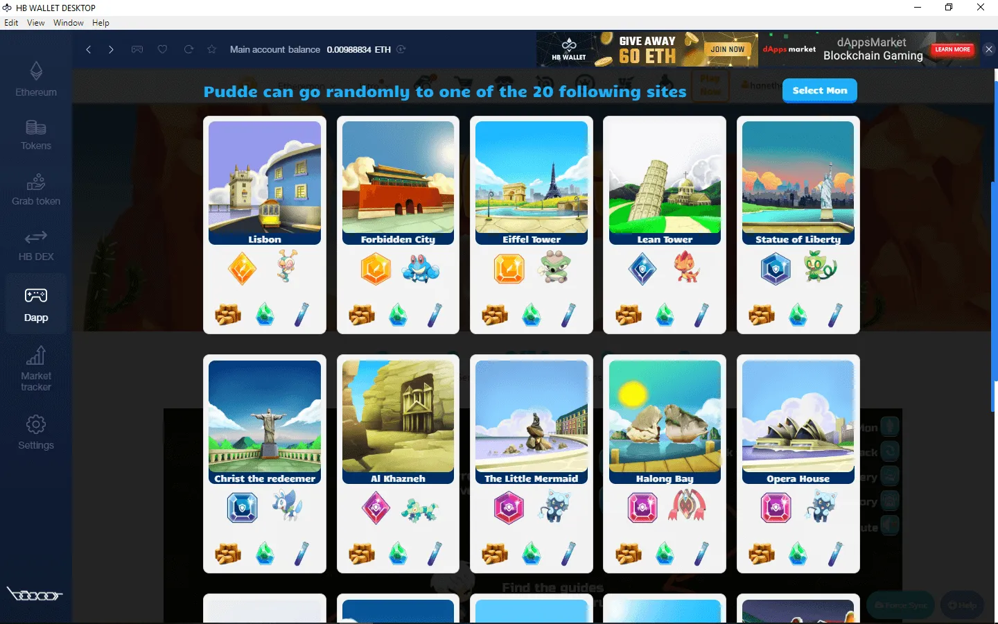 List of sites that a Mon can visit is fixed and determined by the first type of the Mon