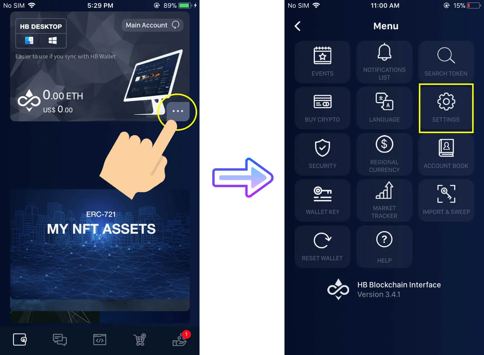 Important Updates on HB Wallet 3.4.1 2 Access Menu