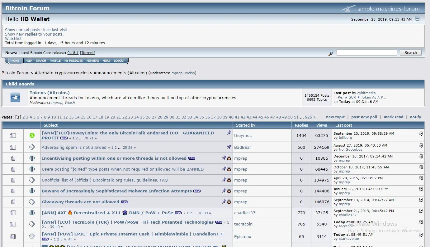 Bitcointalk.org is the biggest forum for crypto discussions