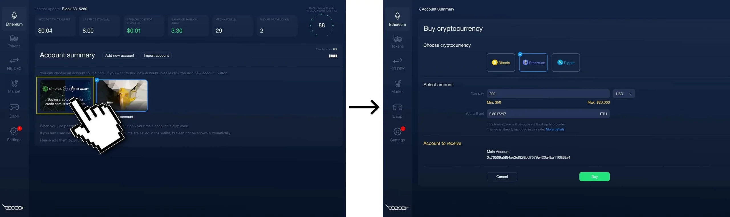 Buy Cryptocurrency by using Credit Card