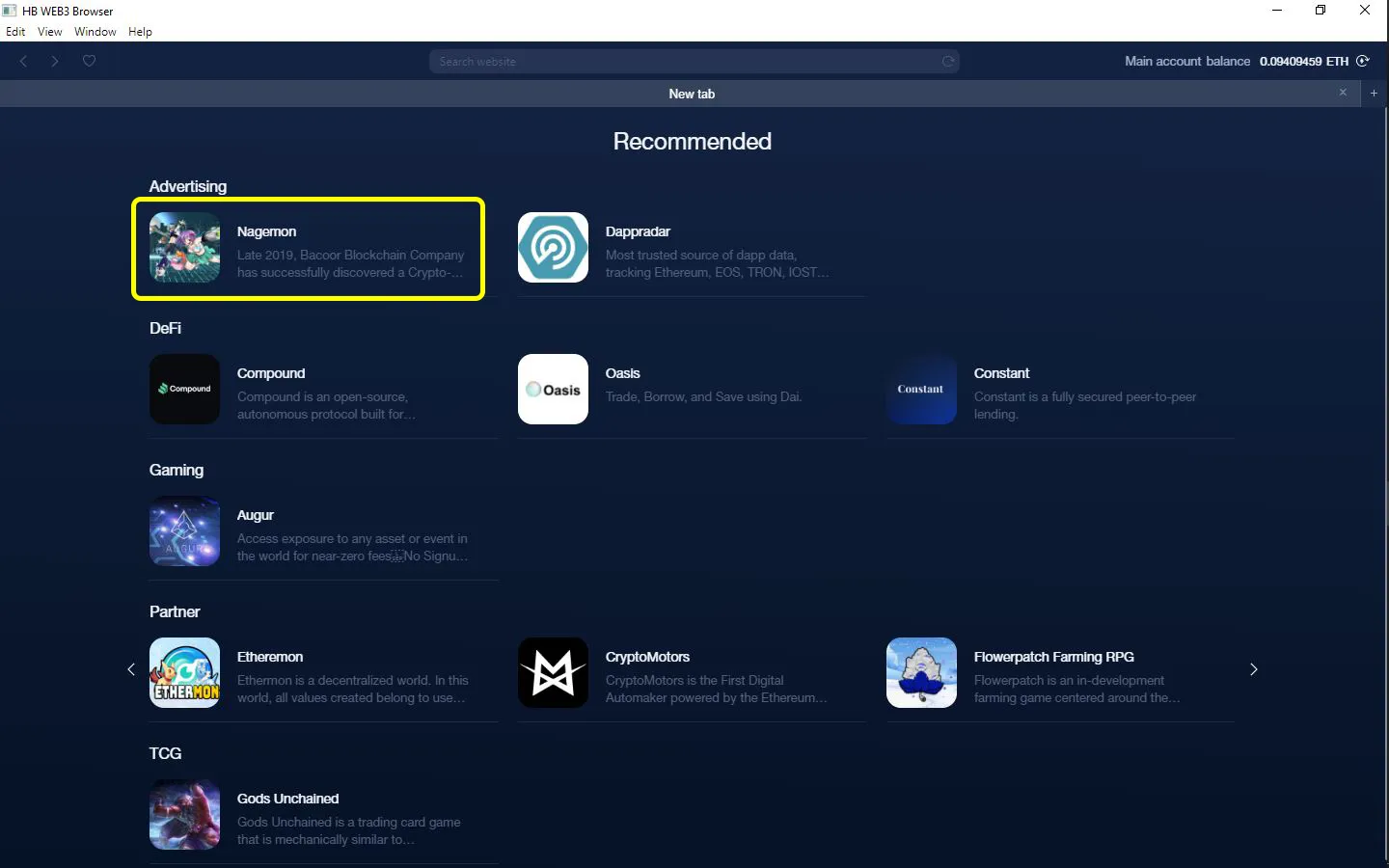 Important Updates on HB Wallet 3.4.1 9 Click on 'Nagemon'