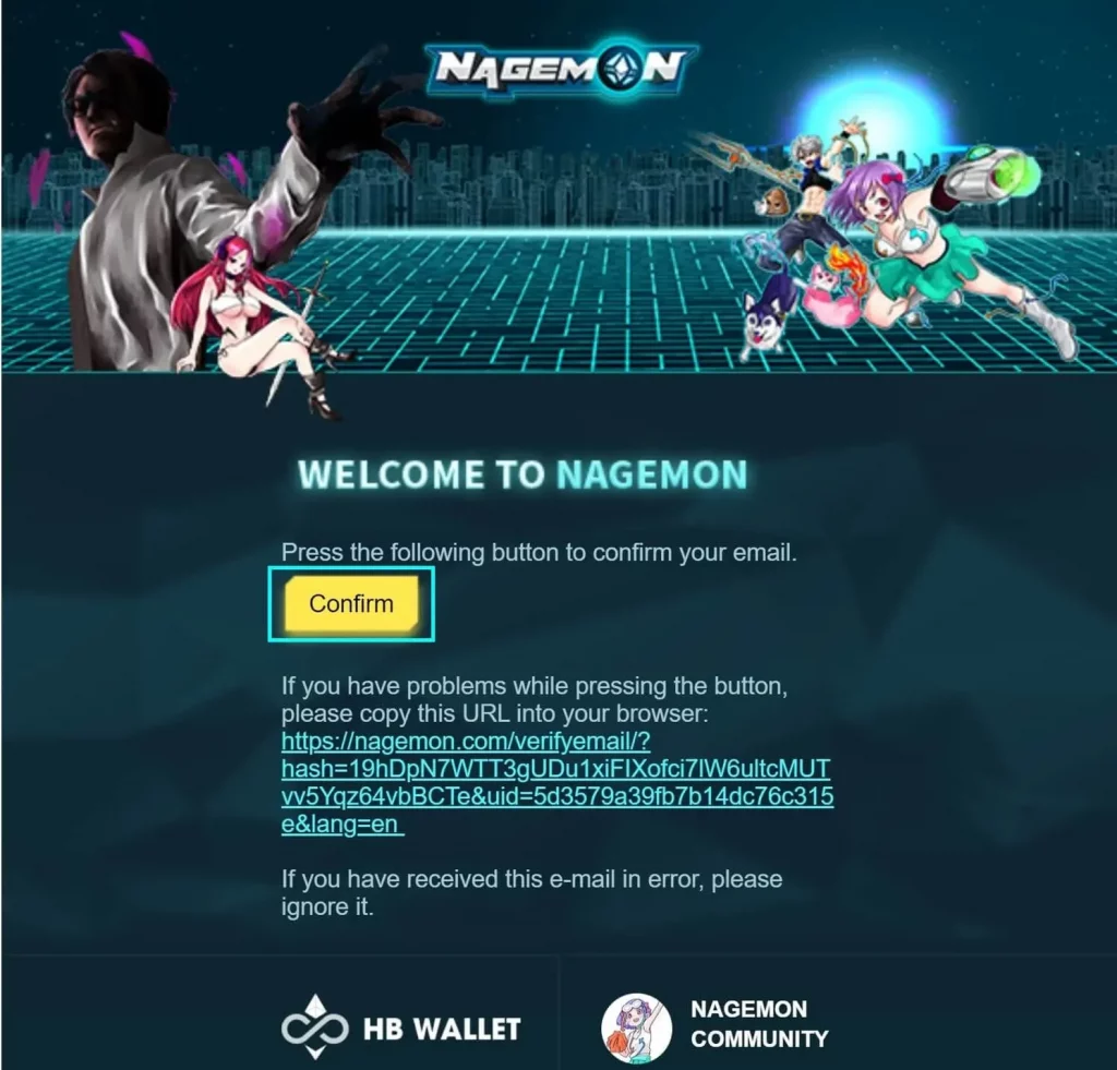 How to join Nagemon Daily Bonus? 6 Confirm your Email