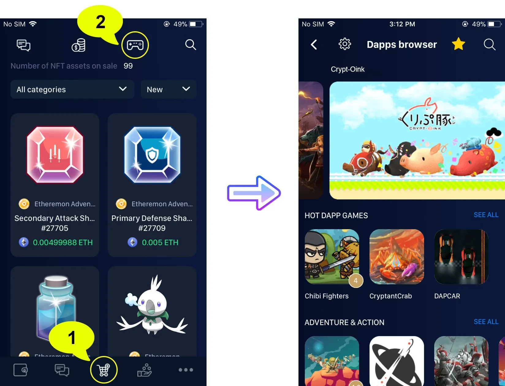 Crypt-oink on HB Wallet mobile app
