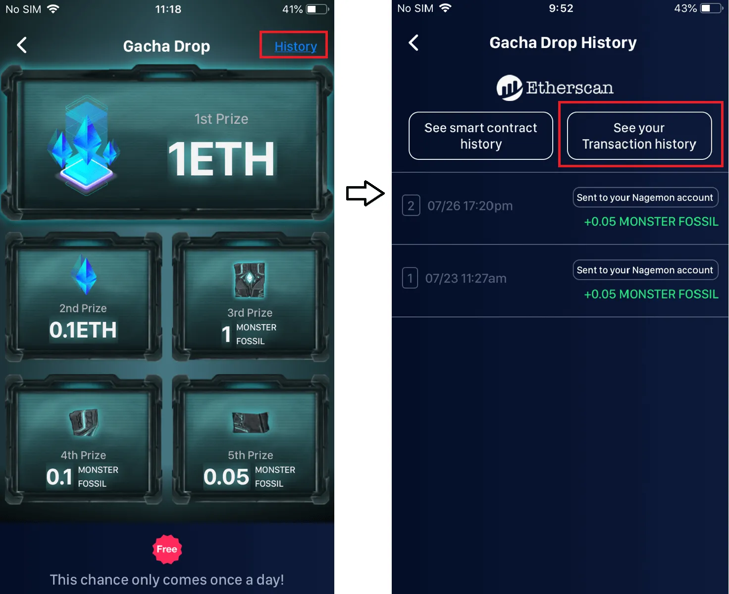 Gacha request history