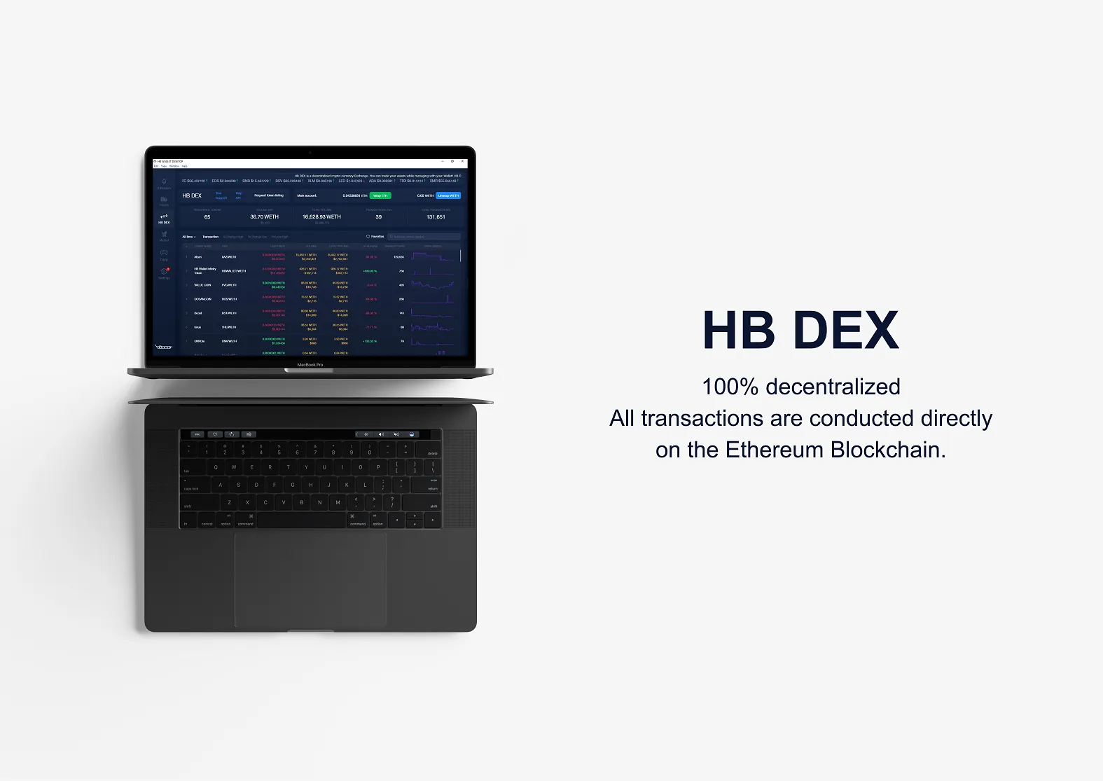 HB DEX is a 100% decentralized exchange