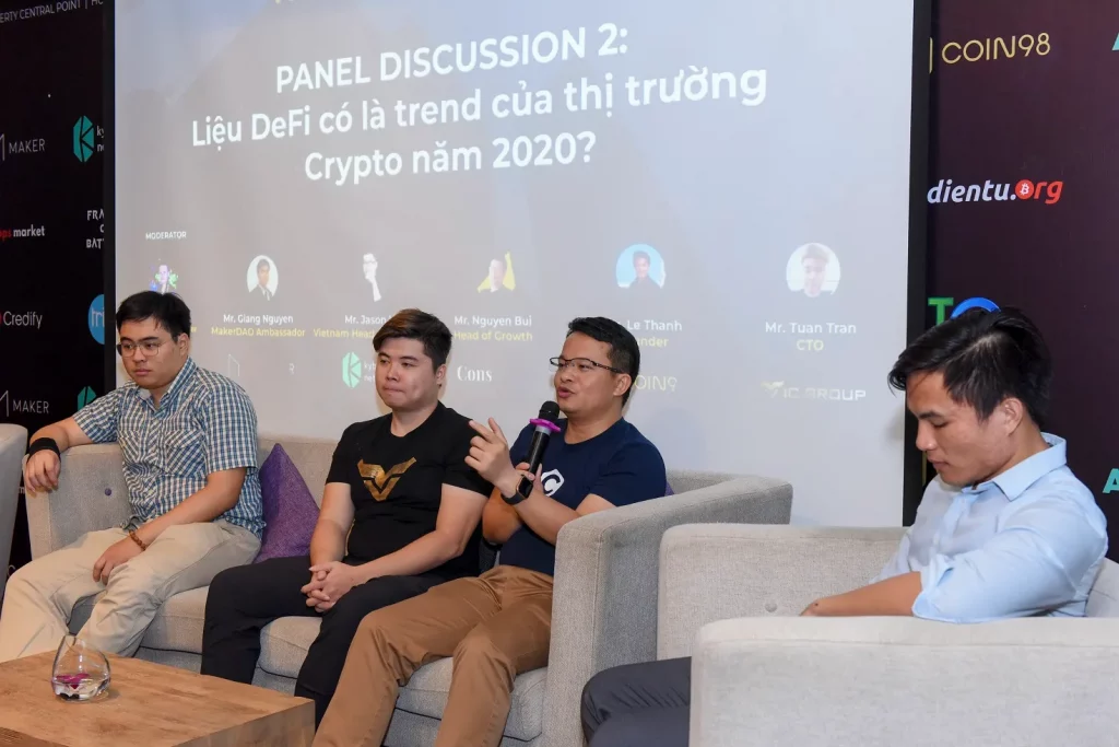 MakerDAO, Kyber Network, Constant, Coin98, Vicion, and HB Wallet were discussing on DeFi