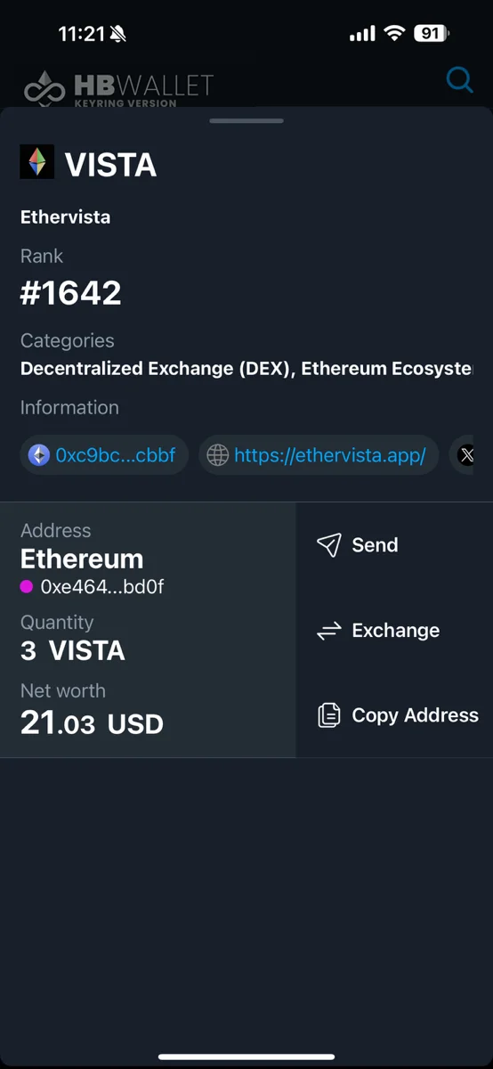 Home 45 Manage token on HB Wallet