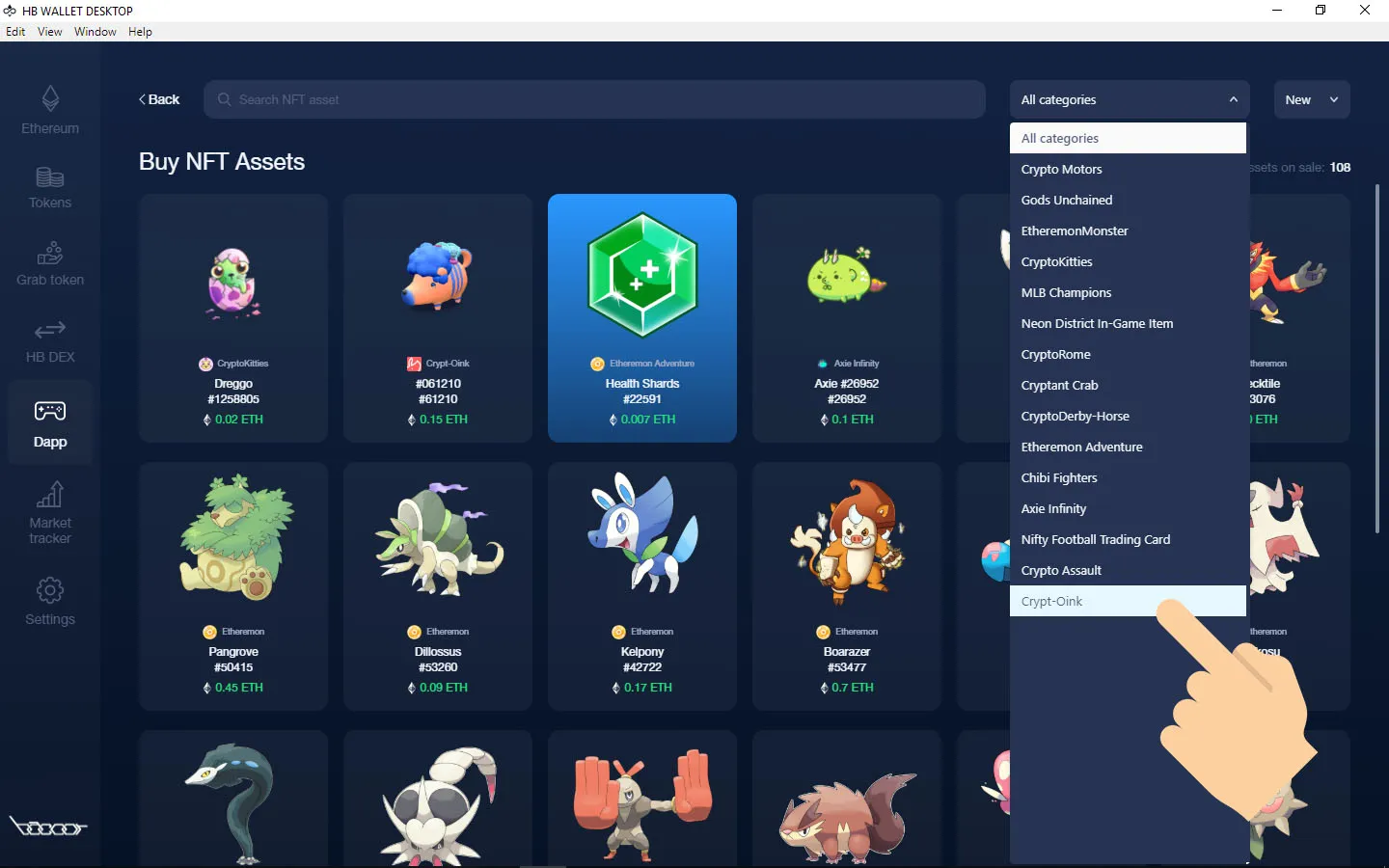 Select 'Crypt-oink' from the list