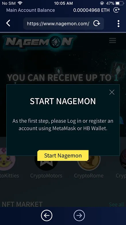 Tap on ‘Start Nagemon’