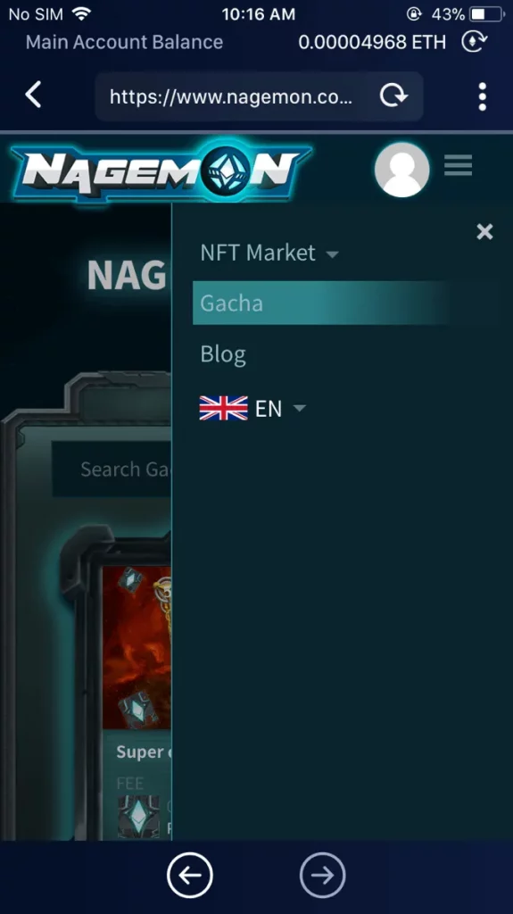 Ethermon Gacha is now live! 8 Tap on 'Gacha' on the menu