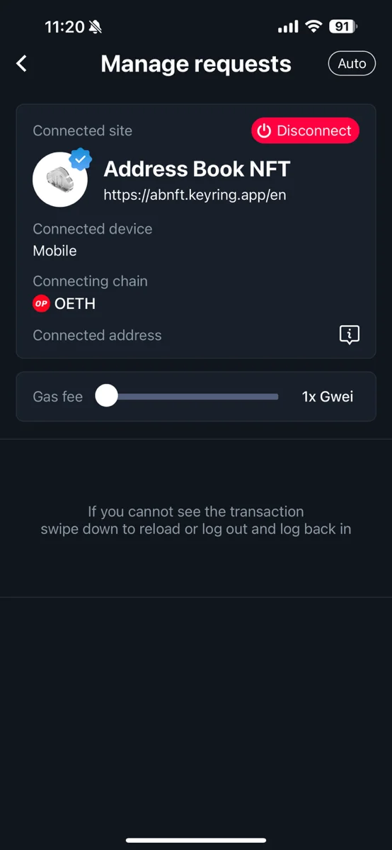 Home 44 Wallet connect using HB Wallet